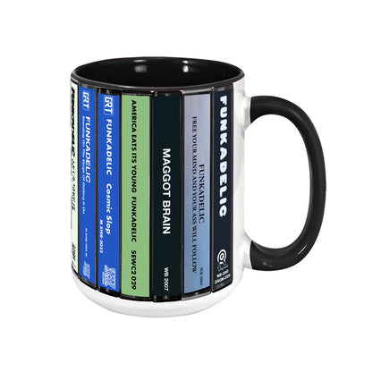 Funkadelic Albums Cassette Collection Retro Accent Mug