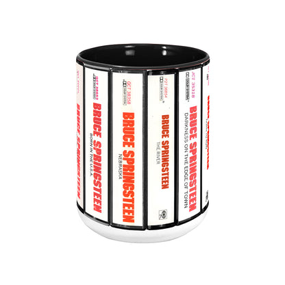 Bruce Springsteen Albums Cassette Collection Retro Accent Mug