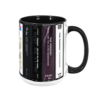 The Prodigy Albums Cassette Collection Retro Accent Mug