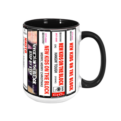 New Kids on the Block Albums Cassette Collection Retro Accent Mug