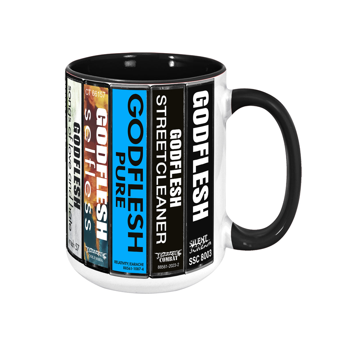 Godflesh Albums Cassette Collection Retro Accent Mug