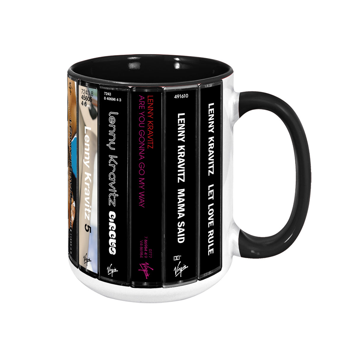 Lenny Kravitz Albums Cassette Collection Retro Accent Mug
