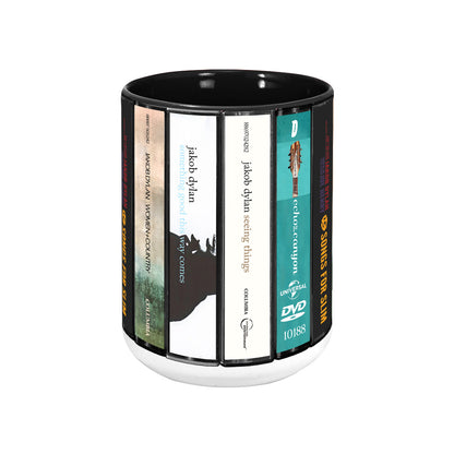 Jacob Dylan Albums Cassette Collection Retro Accent Mug