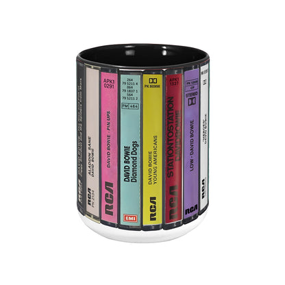 David Bowie Albums Cassette Collection Retro Accent Mug