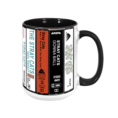 Stray Cats Albums Cassette Collection Retro Accent Mug