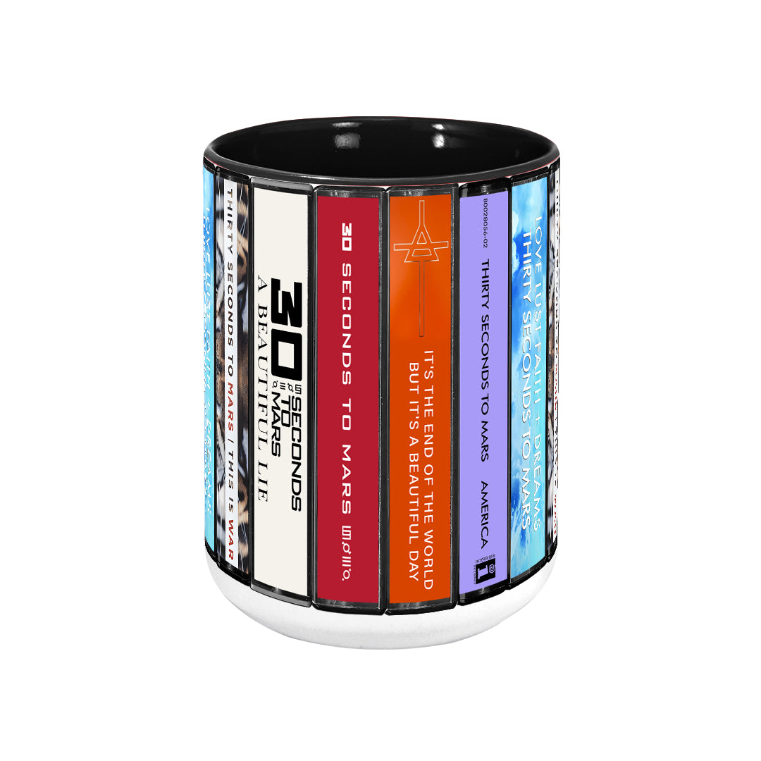 30 Seconds to Mars Albums Cassette Collection Retro Accent Mug