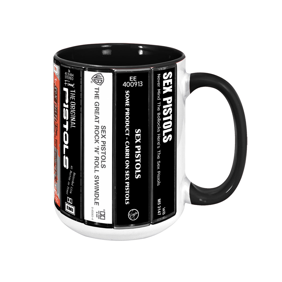 Sex Pistols Albums Cassette Collection Retro Accent Mug