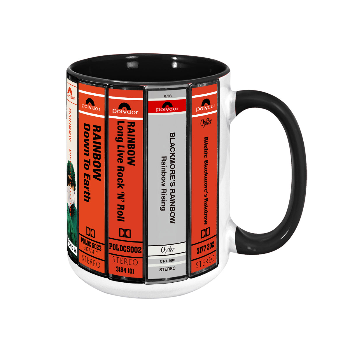 Ritchie Blackmore's Rainbow Albums Cassette Collection Retro Accent Mug