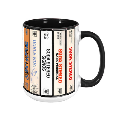 Soda Stereo Albums Cassette Collection Retro Accent Mug