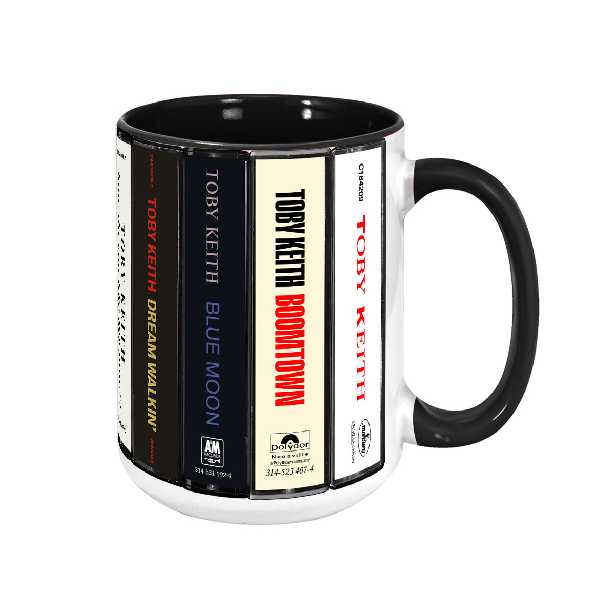 Toby Keith Albums Cassette Collection Retro Accent Mug