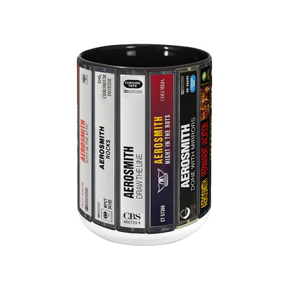 Aerosmith Albums Cassette Collection Retro Accent Mug