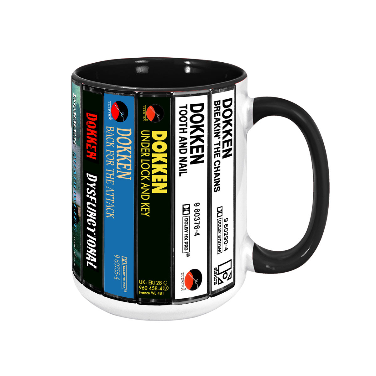 Dokken Albums Cassette Collection Retro Accent Mug