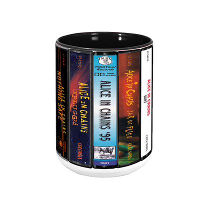 Alice in Chains Albums Cassette Collection Retro Accent Mug