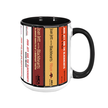Joan Jett and the Blackhearts Albums Cassette Collection Retro Accent Mug