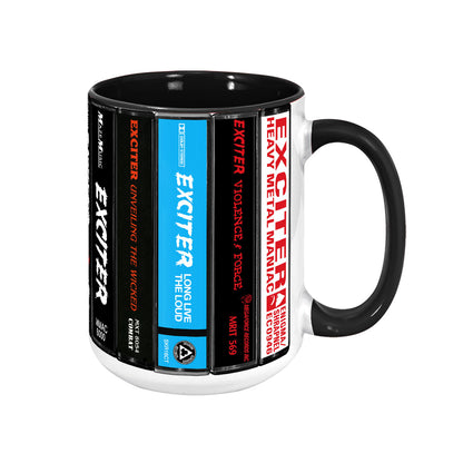 Exciter Albums Cassette Collection Retro Accent Mug