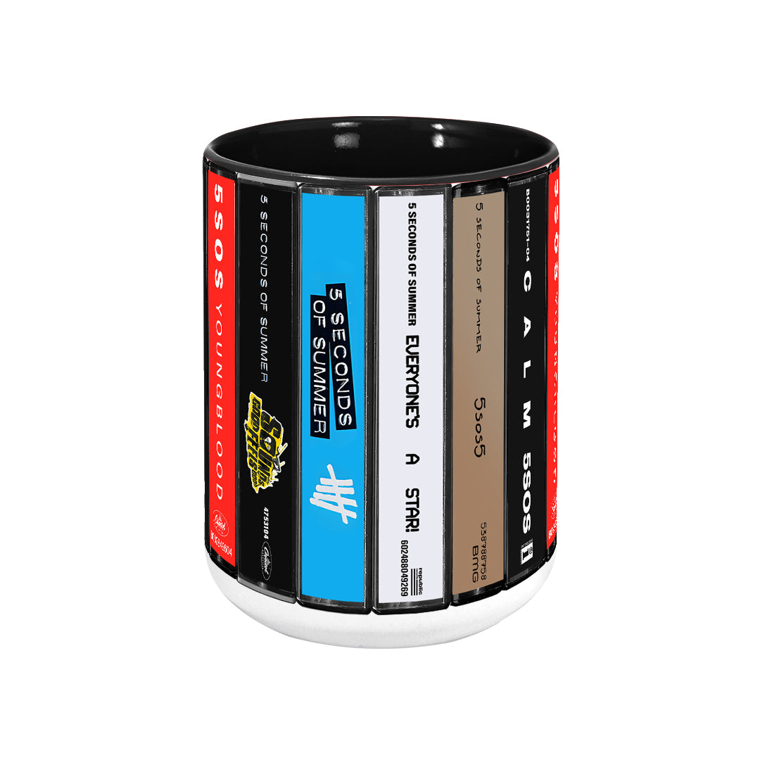 5 Seconds of Summer Albums Cassette Collection Retro Accent Mug