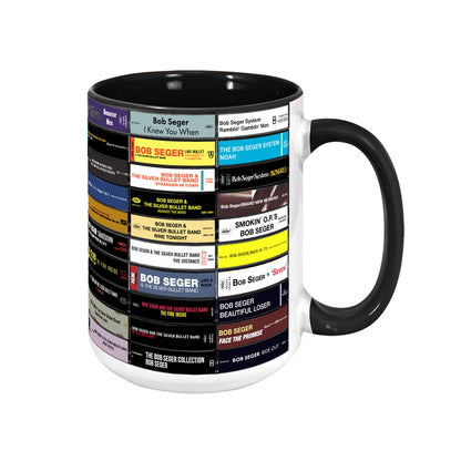 Bob Seger Albums Cassette Collection Retro Accent Mug - Extended Version