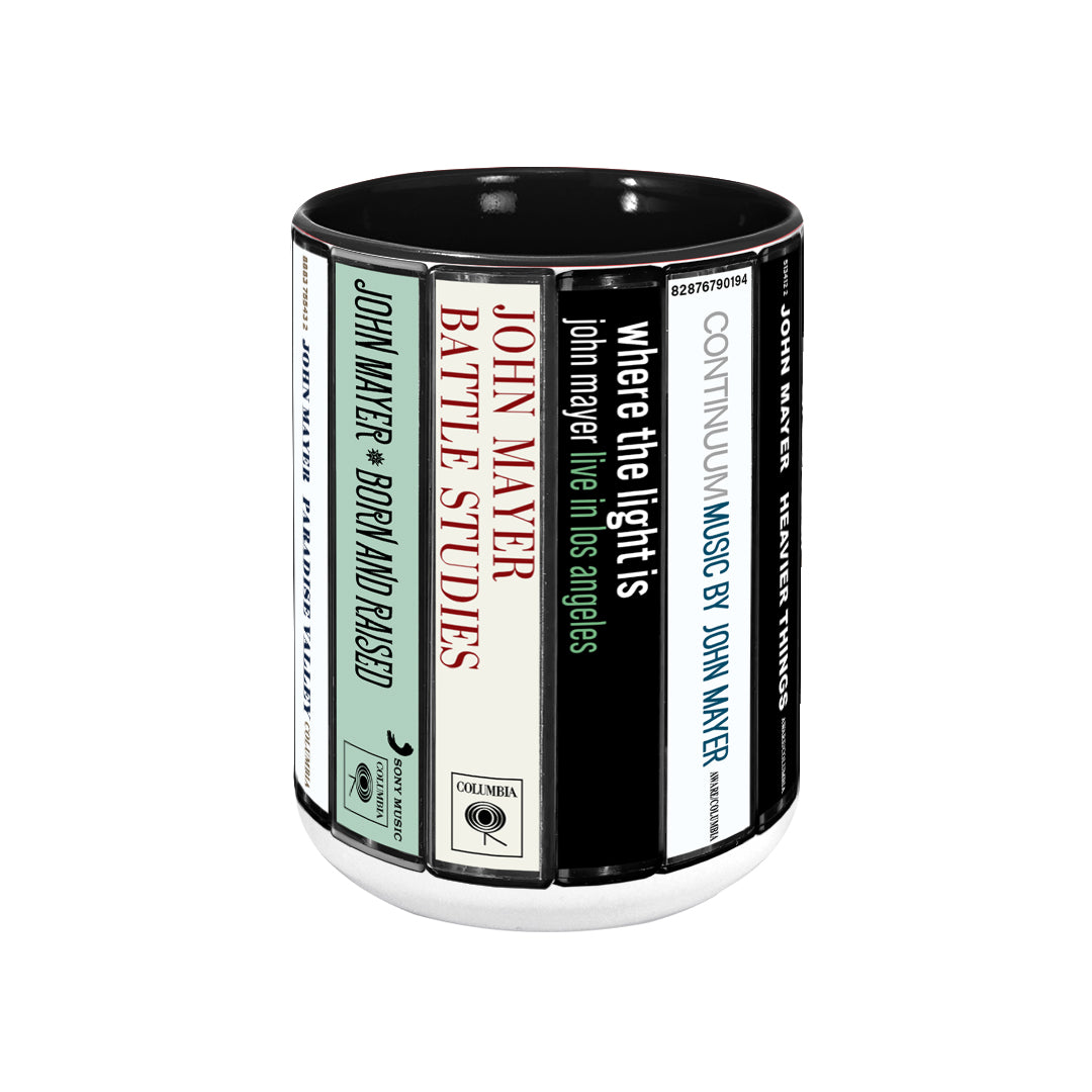 John Mayer Albums Cassette Collection Retro Accent Mug