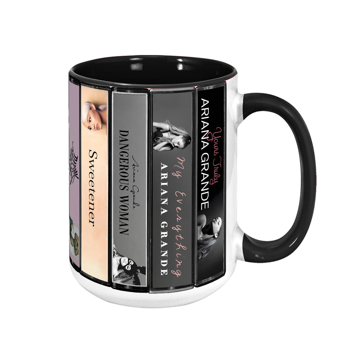 Ariana Grande Albums Covers Collection Retro Accent Mug