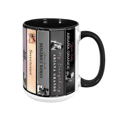 Ariana Grande Albums Covers Collection Retro Accent Mug