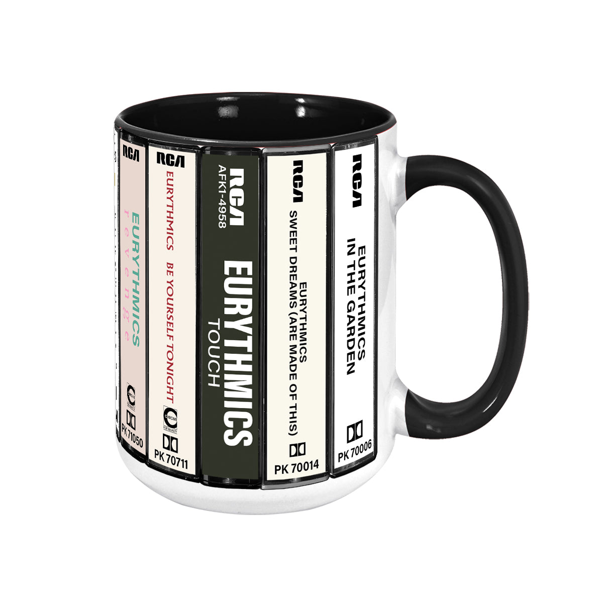 Eurythmics Albums Cassette Collection Retro Accent Mug