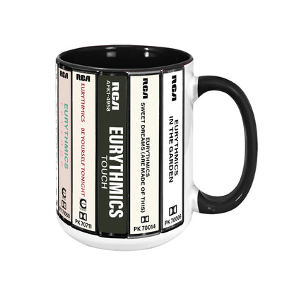 Eurythmics Albums Cassette Collection Retro Accent Mug