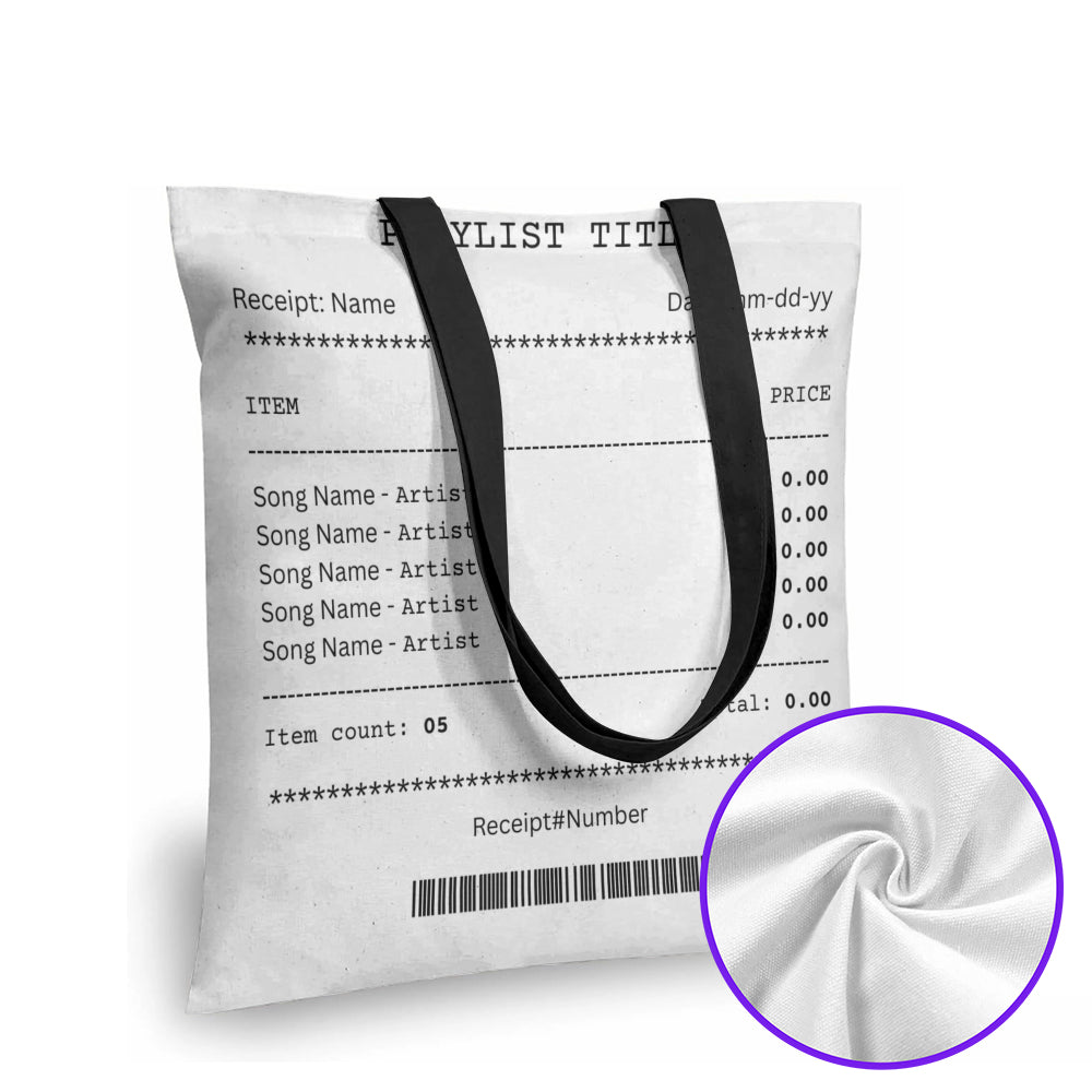 Custom Album Cover Playlist Receipt Tote Bag