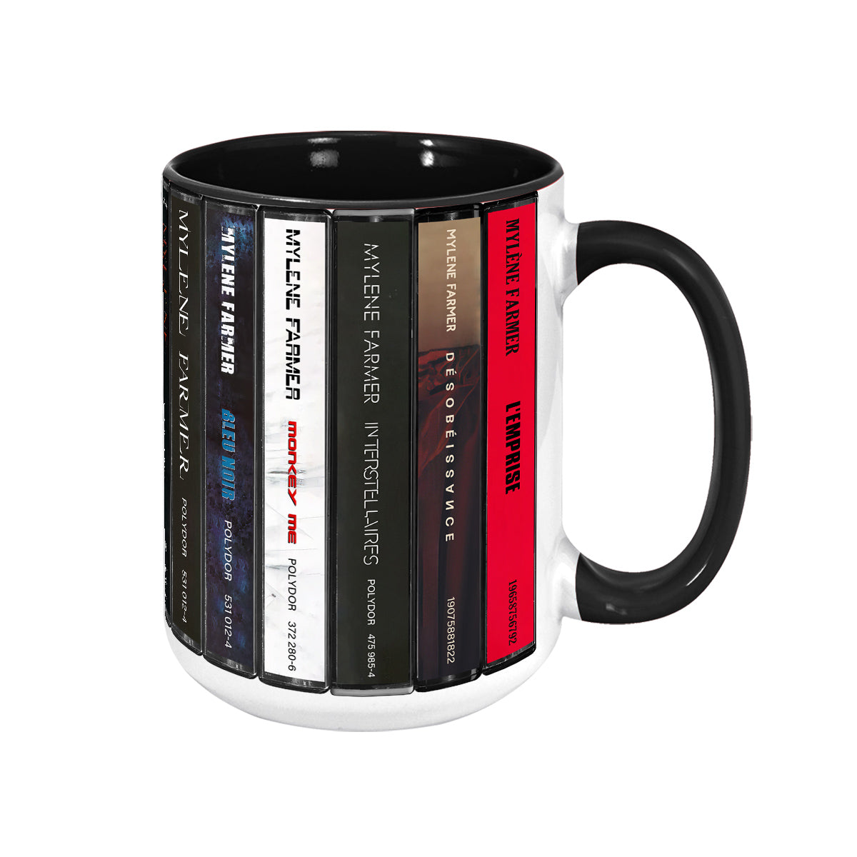 Mylene Farmer Albums Cassette Collection Retro Accent Mug
