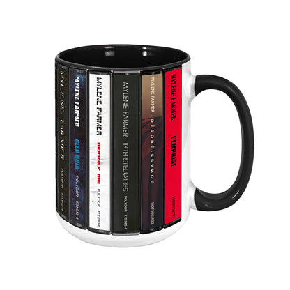 Mylene Farmer Albums Cassette Collection Retro Accent Mug