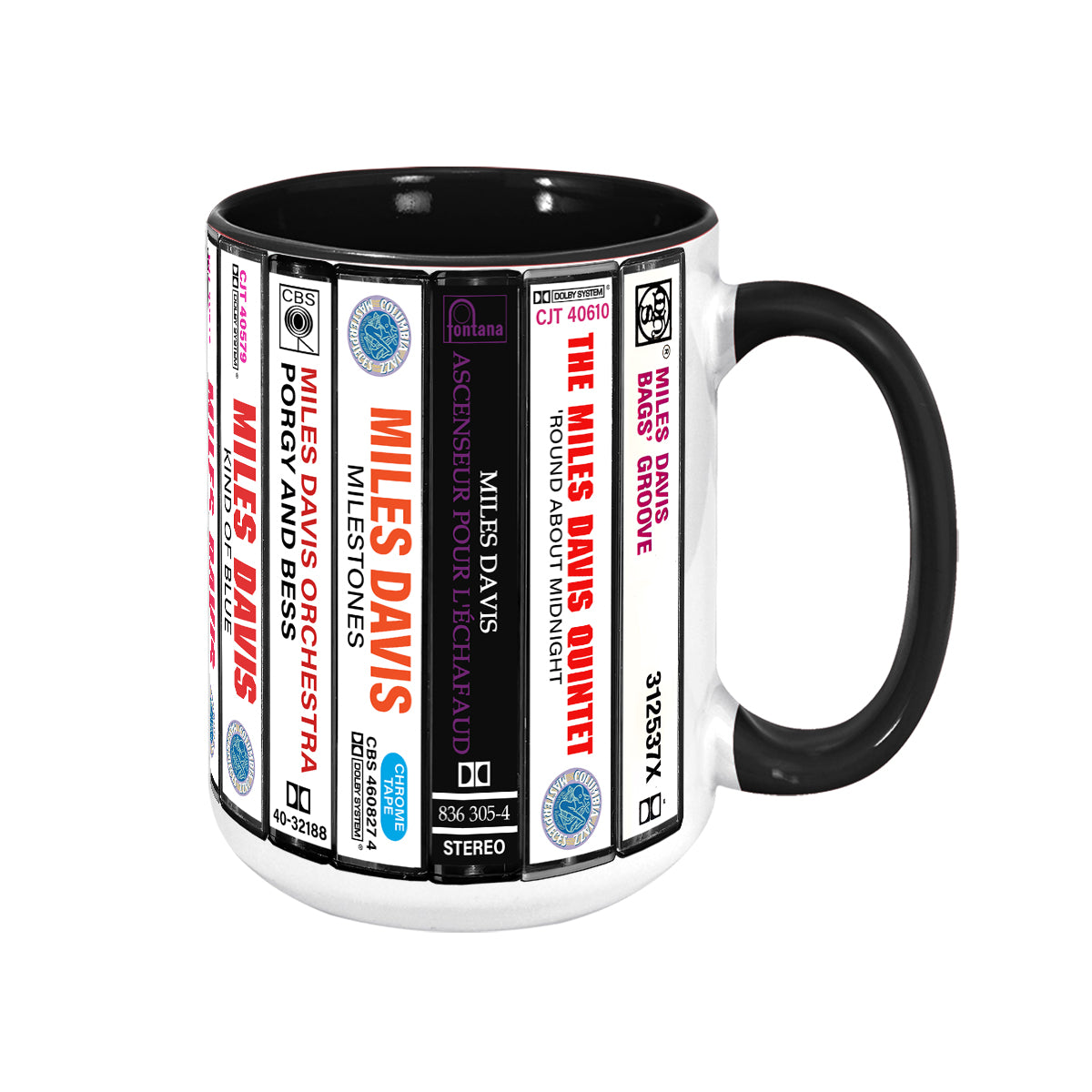Miles Davis Albums Cassette Collection Retro Accent Mug