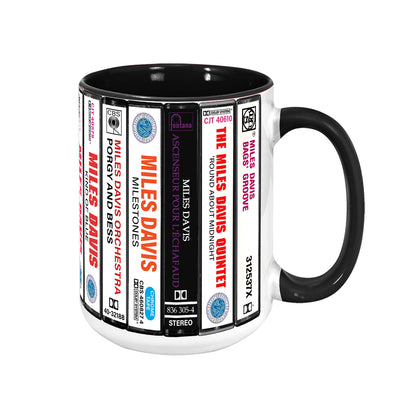 Miles Davis Albums Cassette Collection Retro Accent Mug