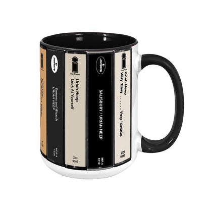 Uriah Heep Albums Cassette Collection Retro Accent Mug