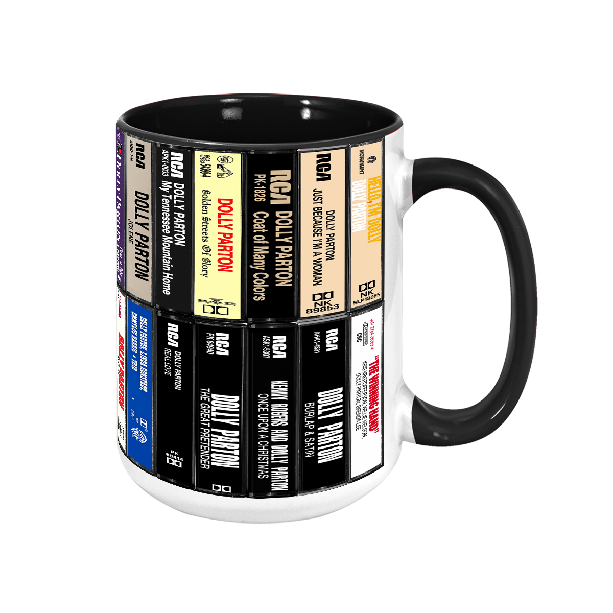 Dolly Parton Albums Cassette Retro Collection Extended Version Accent Mug