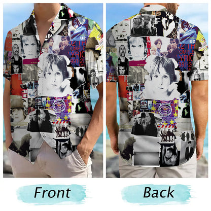 U2 Albums Covers Collage Unisex Hawaiian Shirt