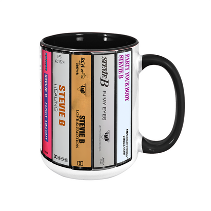 Stevie B Albums Cassette Collection Retro Accent Mug