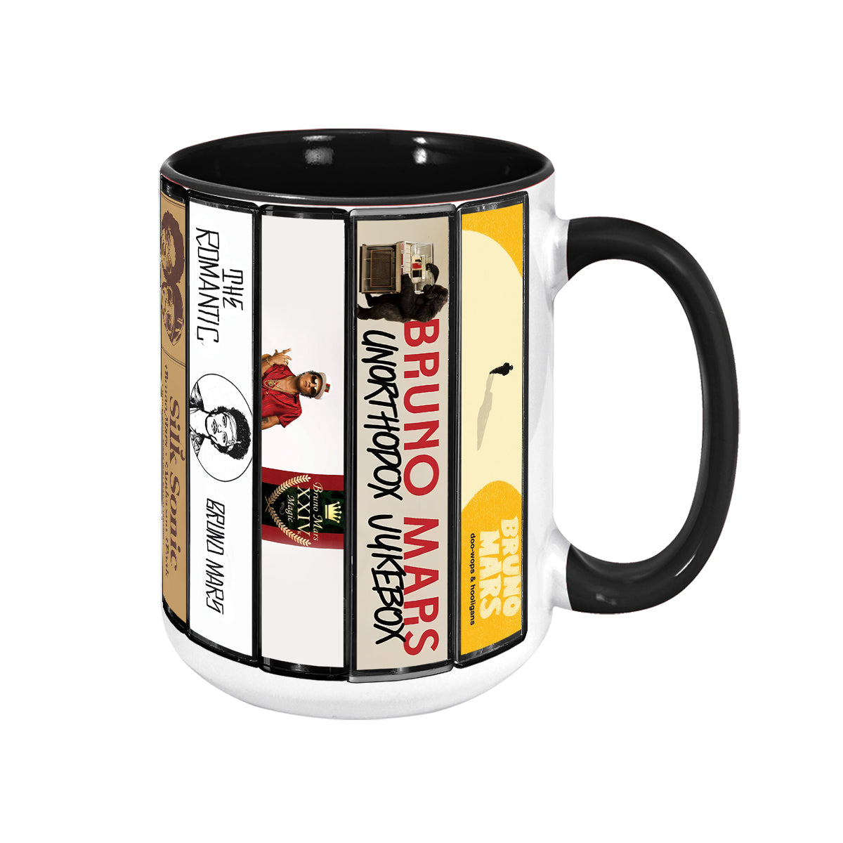 Bruno Mars Albums Cassette Collection Retro Accent Mug