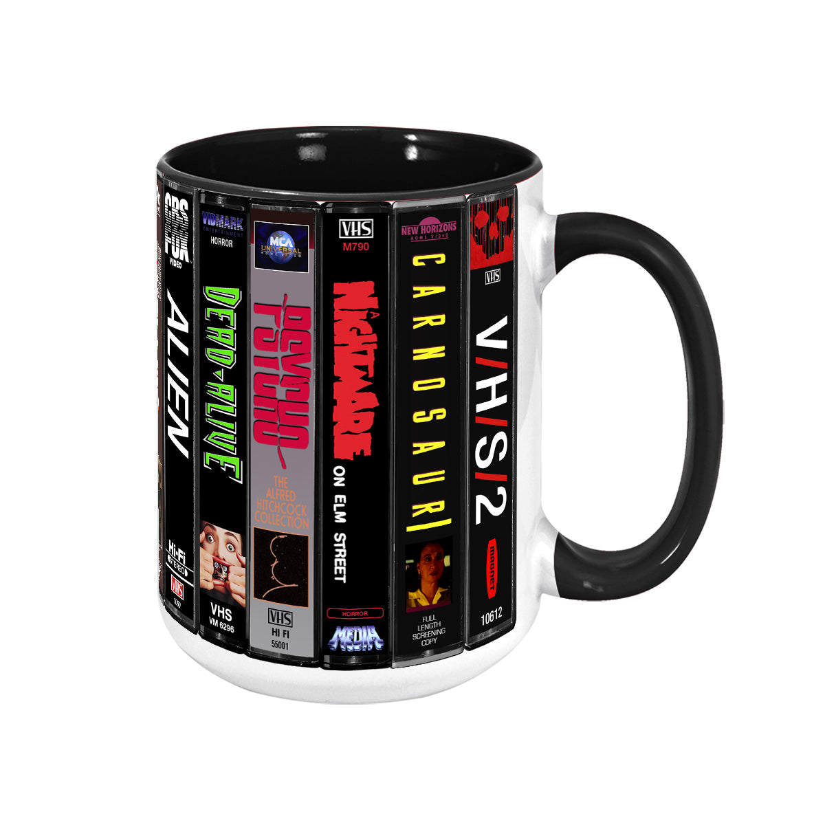 VHS Tape Halloween Movies Nostalgic Accent Mug - Horror Version 3
