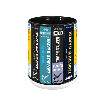 Heavy D & the Boyz Albums Cassette Collection Retro Accent Mug
