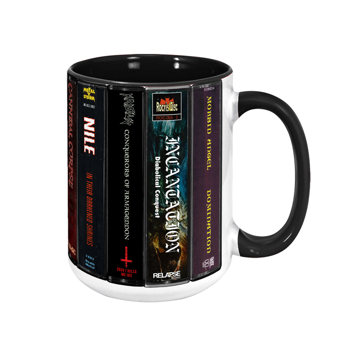 Death Metal Albums Cassette Collection Retro Accent Mug