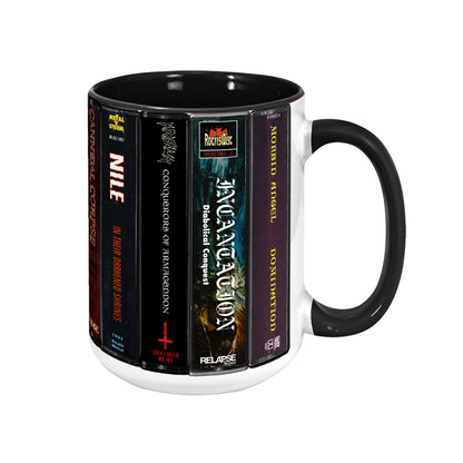 Death Metal Albums Cassette Collection Retro Accent Mug