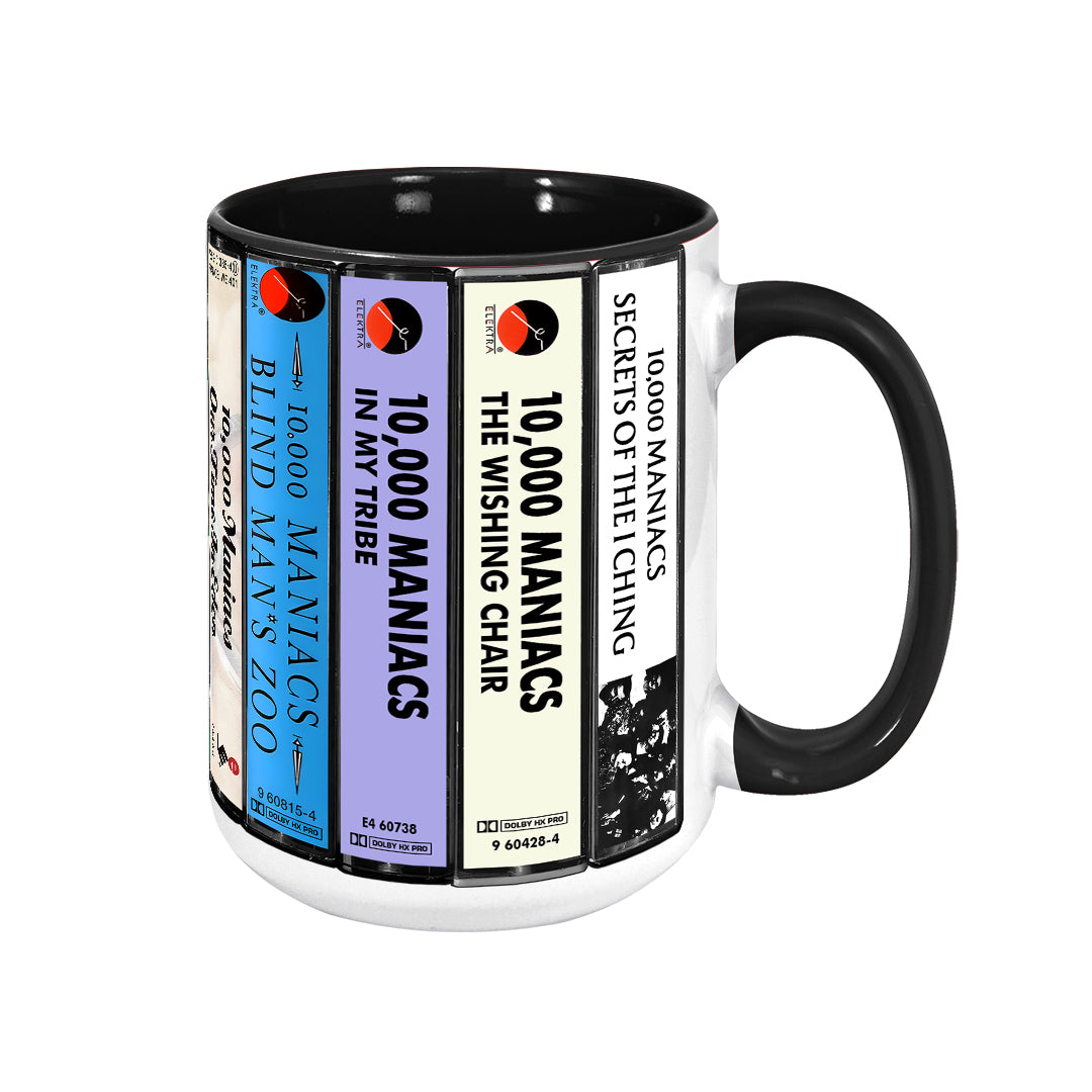 10,000 Maniacs Albums Cassette Collection Retro Accent Mug