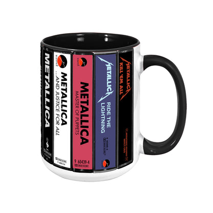 Metallica 11 Albums Cassette Collection Retro Accent Mug