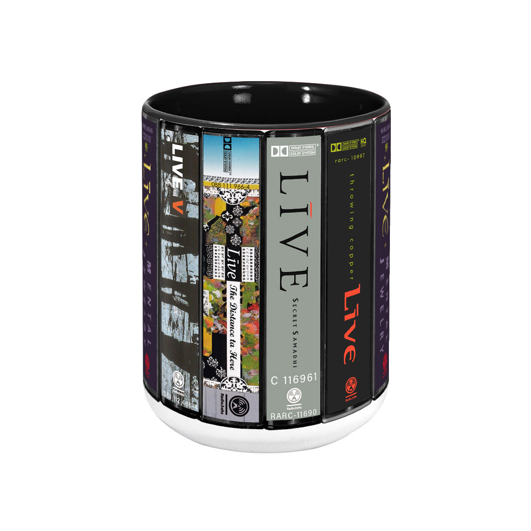 Live Albums Cassette Collection Retro Accent Mug