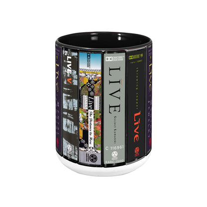 Live Albums Cassette Collection Retro Accent Mug