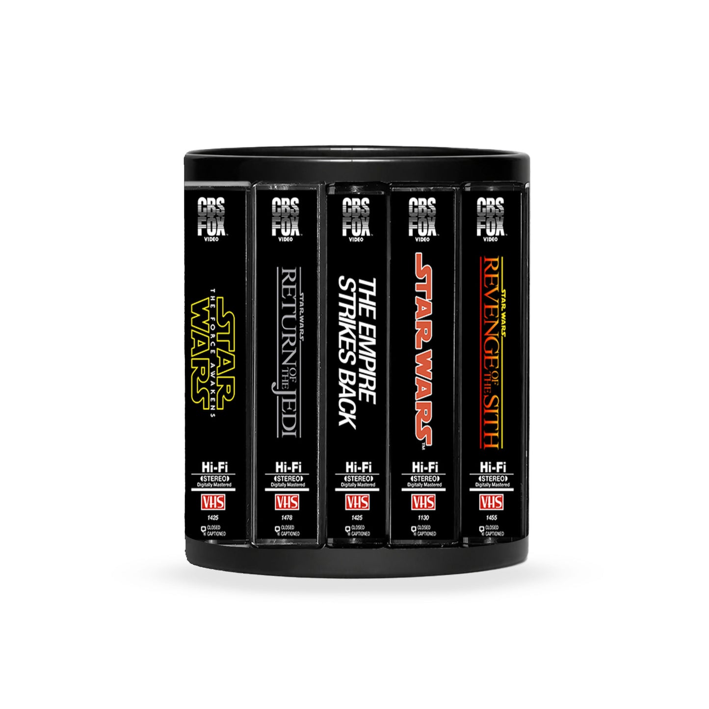 Retro VHS Star Wars Series Movies Collection Black Mug