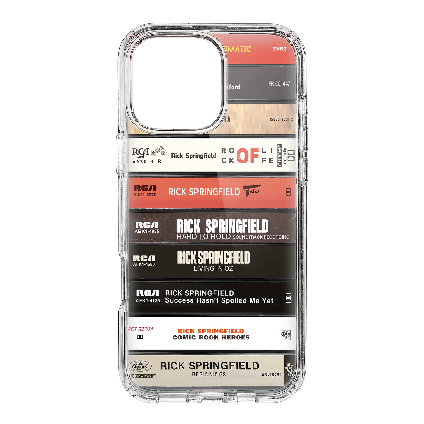 Rick Springfield Albums Cassette Collection Retro Phone Case