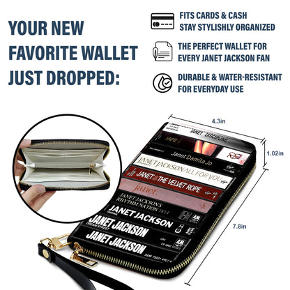 Janet Jackson Albums Cassette Vintage Leather Long Wallet