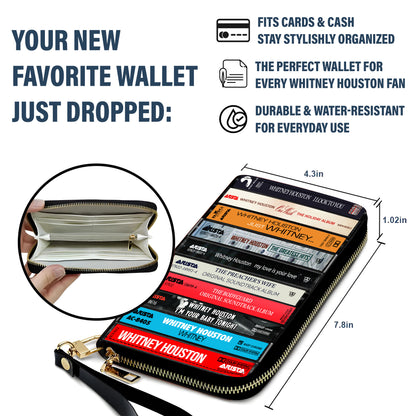 Whitney Houston Albums Cassette Vintage Leather Long Wallet