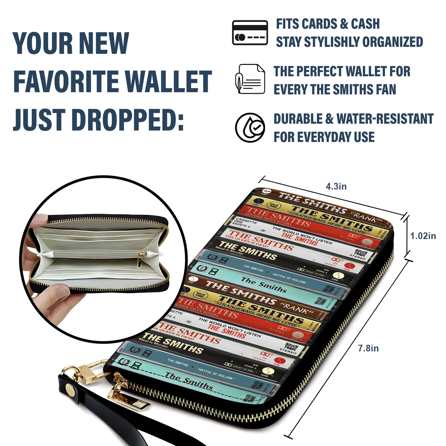 The Smiths Albums Cassette Vintage Leather Long Wallet