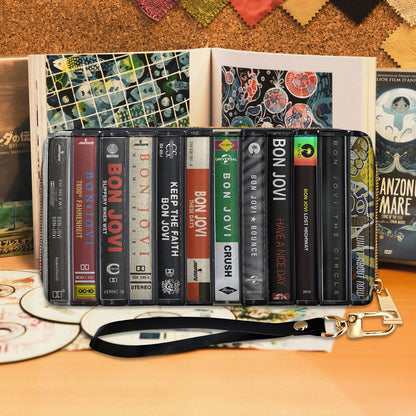 Bon Jovi Albums Cassette Vintage Leather Long Wallet